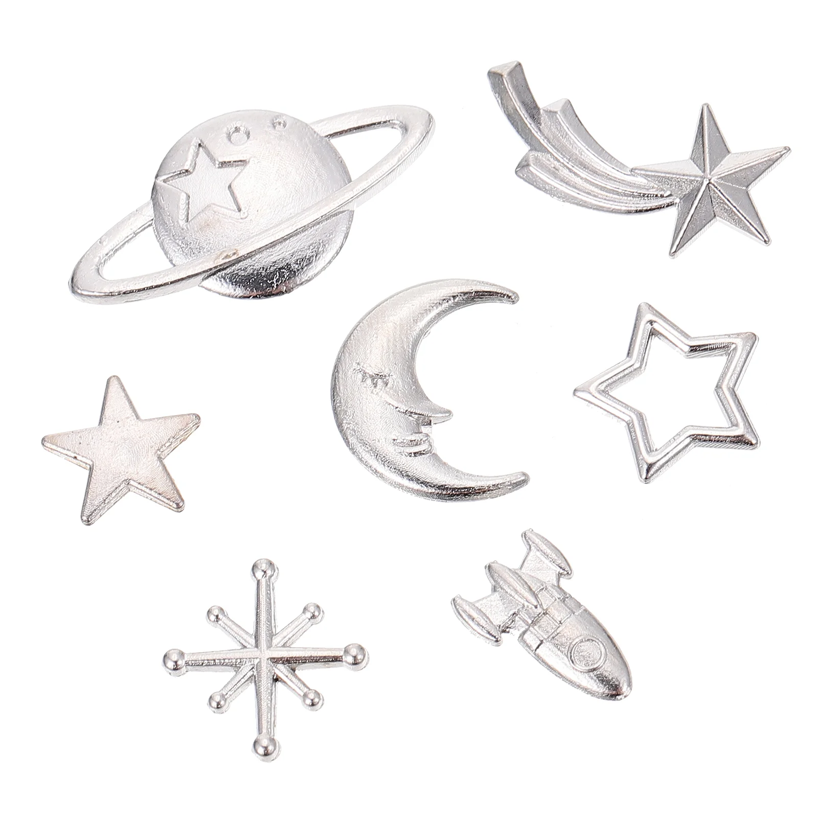 70 Pcs Jewlery DIY Accessories Alloy Jewelry Charms Cosmos Themed Pendants Crafts Making Supplies Silver Epoxy Materials