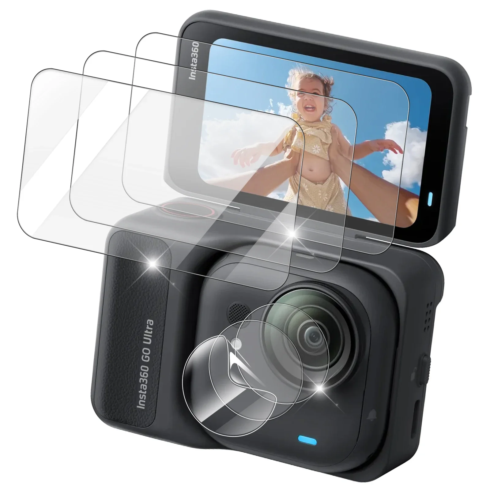 

9H Tempered Glass for Insta360 Go Ultra HD Ultra-Clear Camera Lens Screen Protector Film for Insta 360 Go Ultra Accessories Set