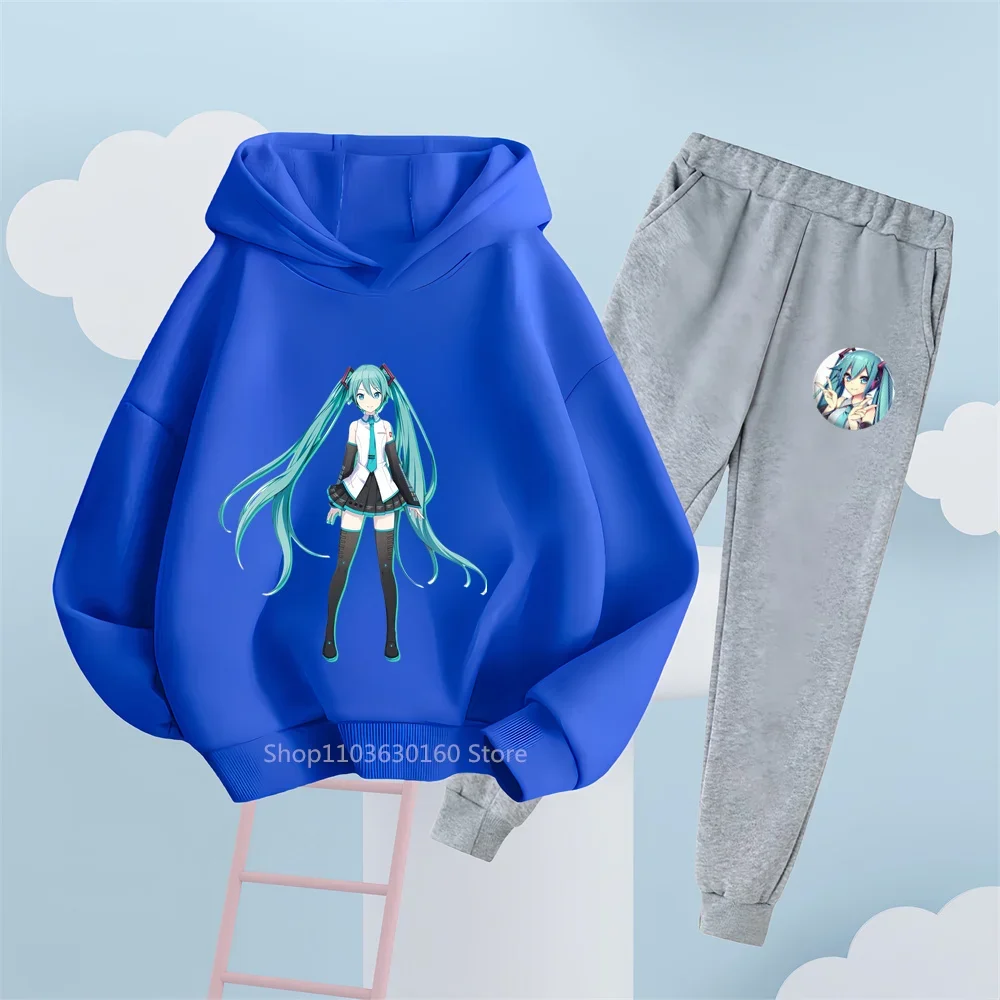 Conjunto de sudadera con capucha y pantalones de chándal de Hatsune Miku, la elección perfecta para los amantes del Anime, genial y coleccionable, Idea de regalo