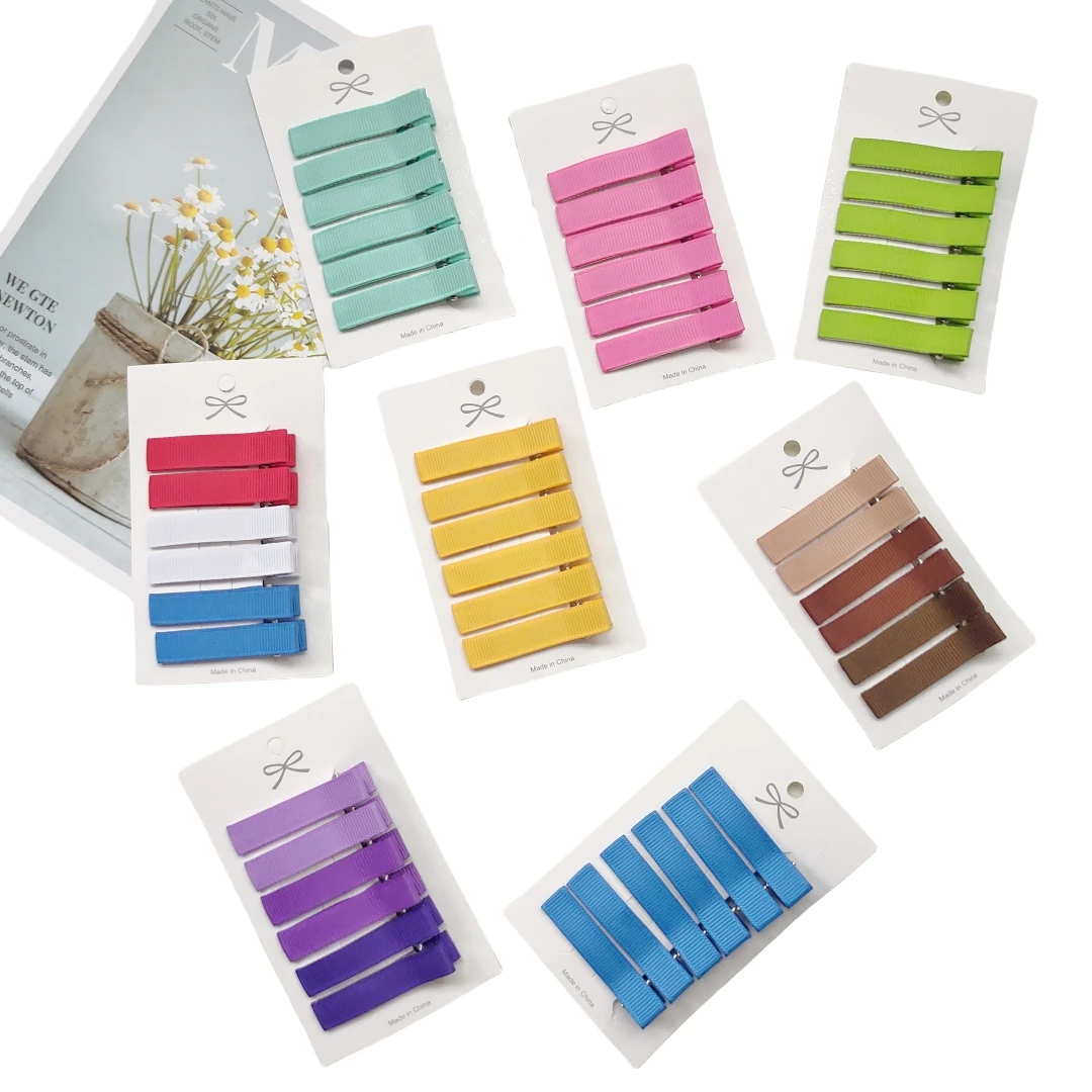 

4,8 см заколки для волос из репсовой ткани, маленькая заколка для волос, сделай сам, красочные аксессуары для головных уборов, подходит для ручной работы, ручная работа, 6 шт./упак.