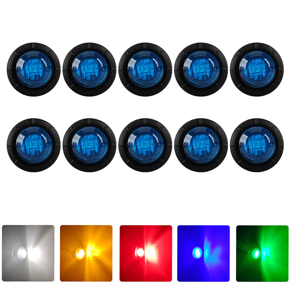 

10pcs DRL 12V 24V LED Side Marker Light Auto Trucks Lorry Trailer Bus Tail Brake Lamp Truck Accesorios Luces Traseras Yellow Red