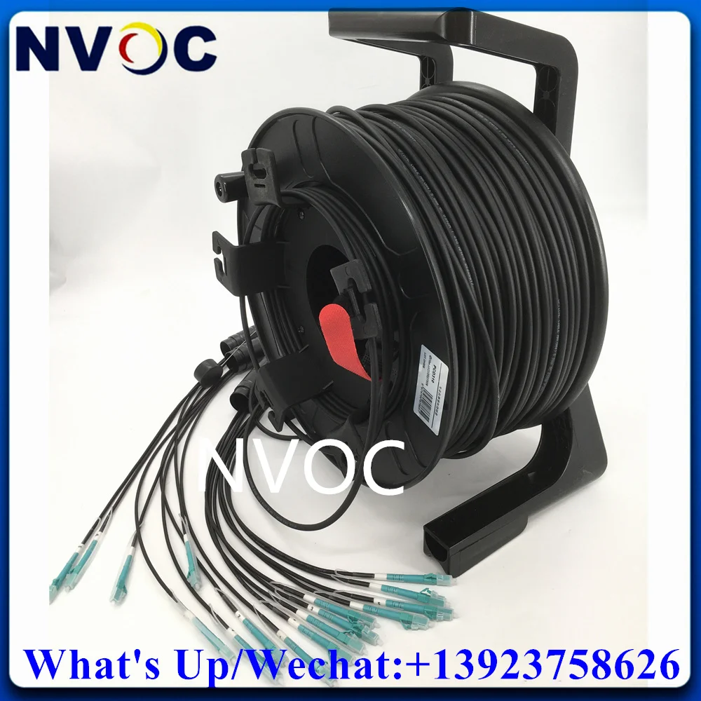 8Core 160/180/200M MM OM3-300,5.0mm TPU 8C 8Fibers SC/ST/FC/LC Outdoor Armored Fiber Optic Patch Cord Cable For PCD310 Coil/Reel