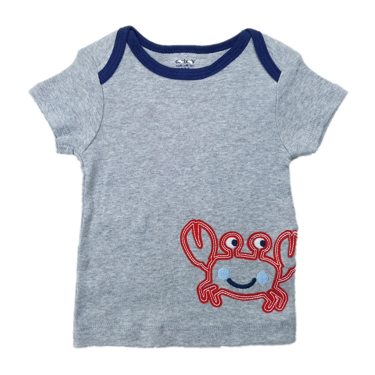 

RomperDew Children's Short-sleeved T-shirt Infant Children's Clothing Baby Striped Lion Cotton Round Neck Short-sleeved Tops