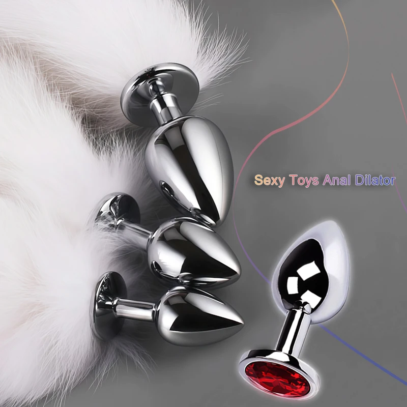 Metal Butt Plug Set 5 Sizes Fox Tail Bullet Shaped Anal Dilator Intimate Toy For Women Exotic RolePlay Sexy Game Adult Accessory image 2