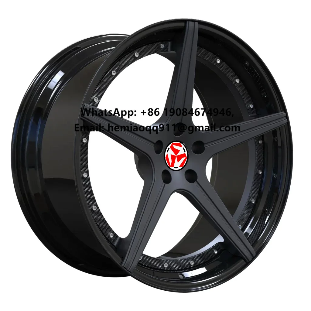 

Кованые диски SJ Custom из 2 частей, глубокие, 5-спицевые, с полированным ободом, вогнутые, легкосплавные, 19, 20, 21 дюйм, OEM ODM для BMW Mercedes
