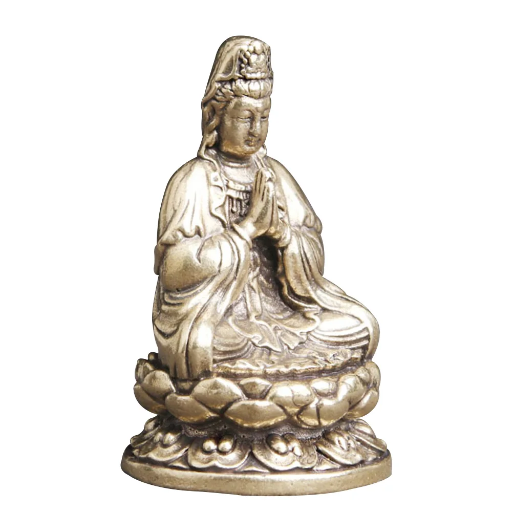 

Buddha Statue Ornament Home Decor Room Brass Craft Office Retro Ornaments Vintage Adornment Desktop Decoration Model Small