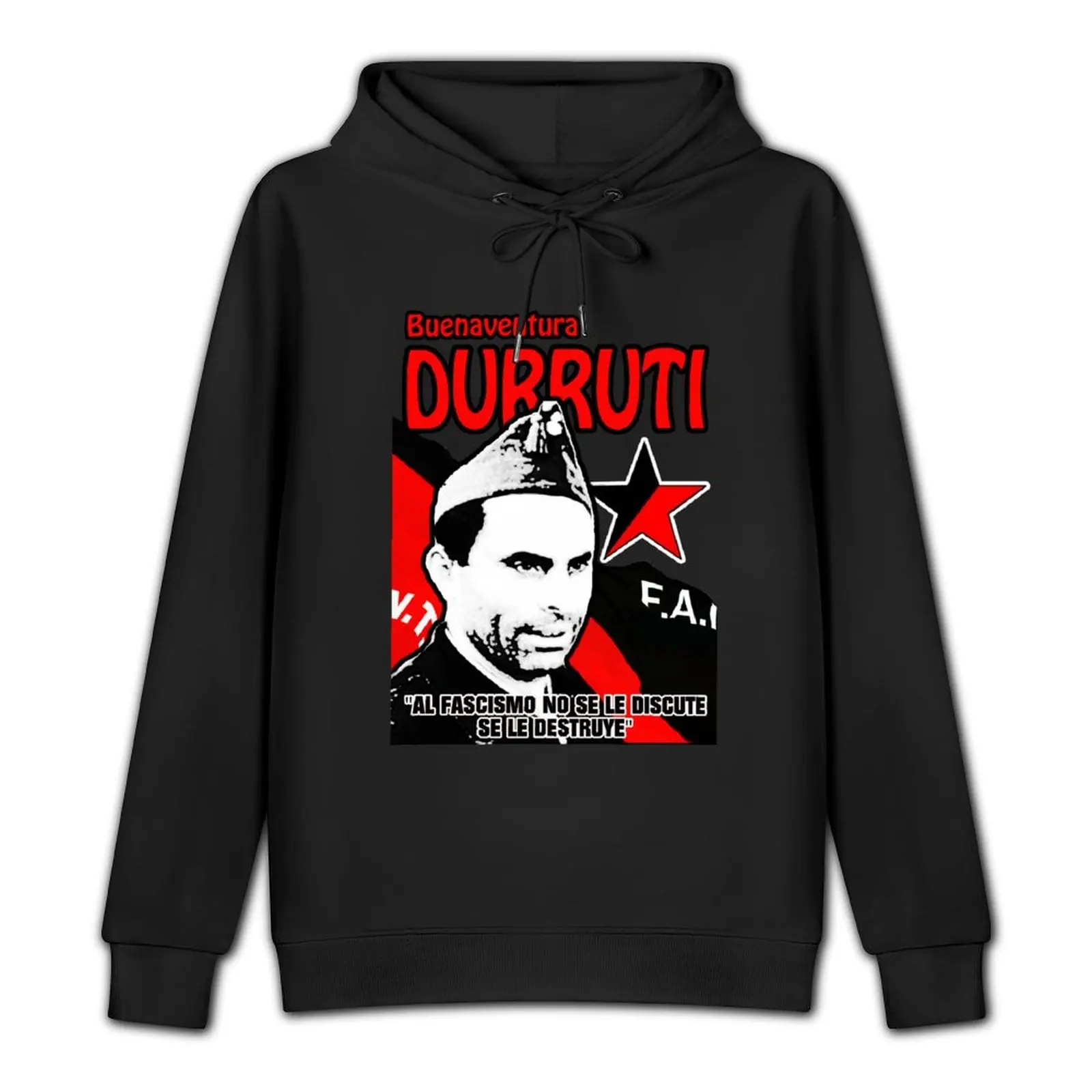 DURRUTI CNT/FAI เสื้อสวมหัวมีฮู้ดมีฮู้ดวอร์ม