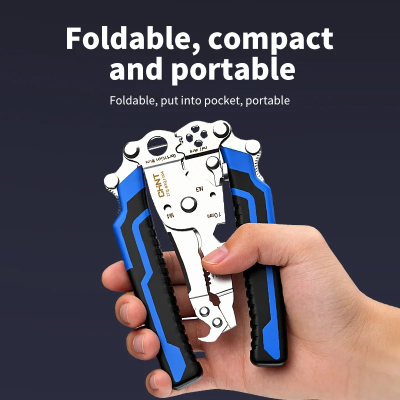 

Многофункциональные складные клещи 21-в-1 для зачистки, обжима и резки проводов, портативные электрические клещи для обрезки, обжима и намотки кабеля