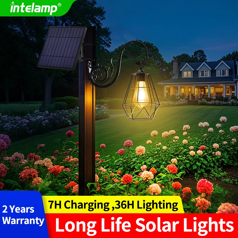 

Solar Lantern Led Light Warm Light Lamp Outdoor Sensor Garden Lights Waterproof Patio Yard Decoraiton Hanging For/outdoor Hollow