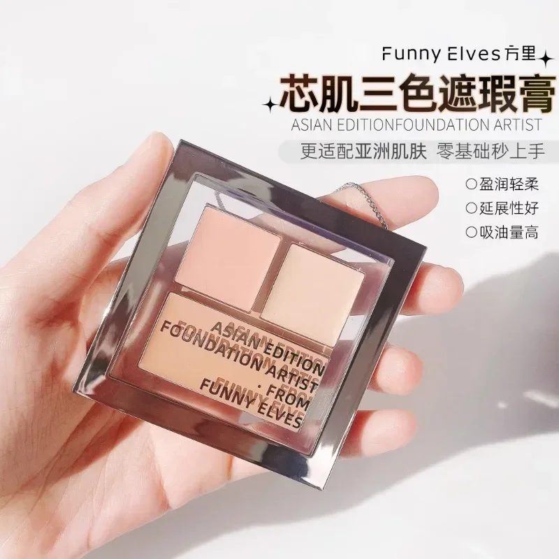 FunnyElves Concealer Palette Full Coverage Cream Matte Moisturize Conceal occhiaie Rare Beauty Face Base trucco coreano