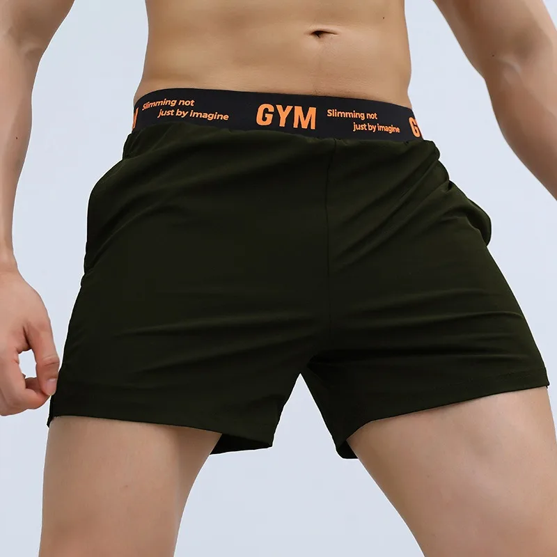 

Мужские летние спортивные быстросохнущие дышащие тонкие эластичные шорты свободного покроя из ледяного шелка для бега, фитнеса, баскетбола, тренажерного зала