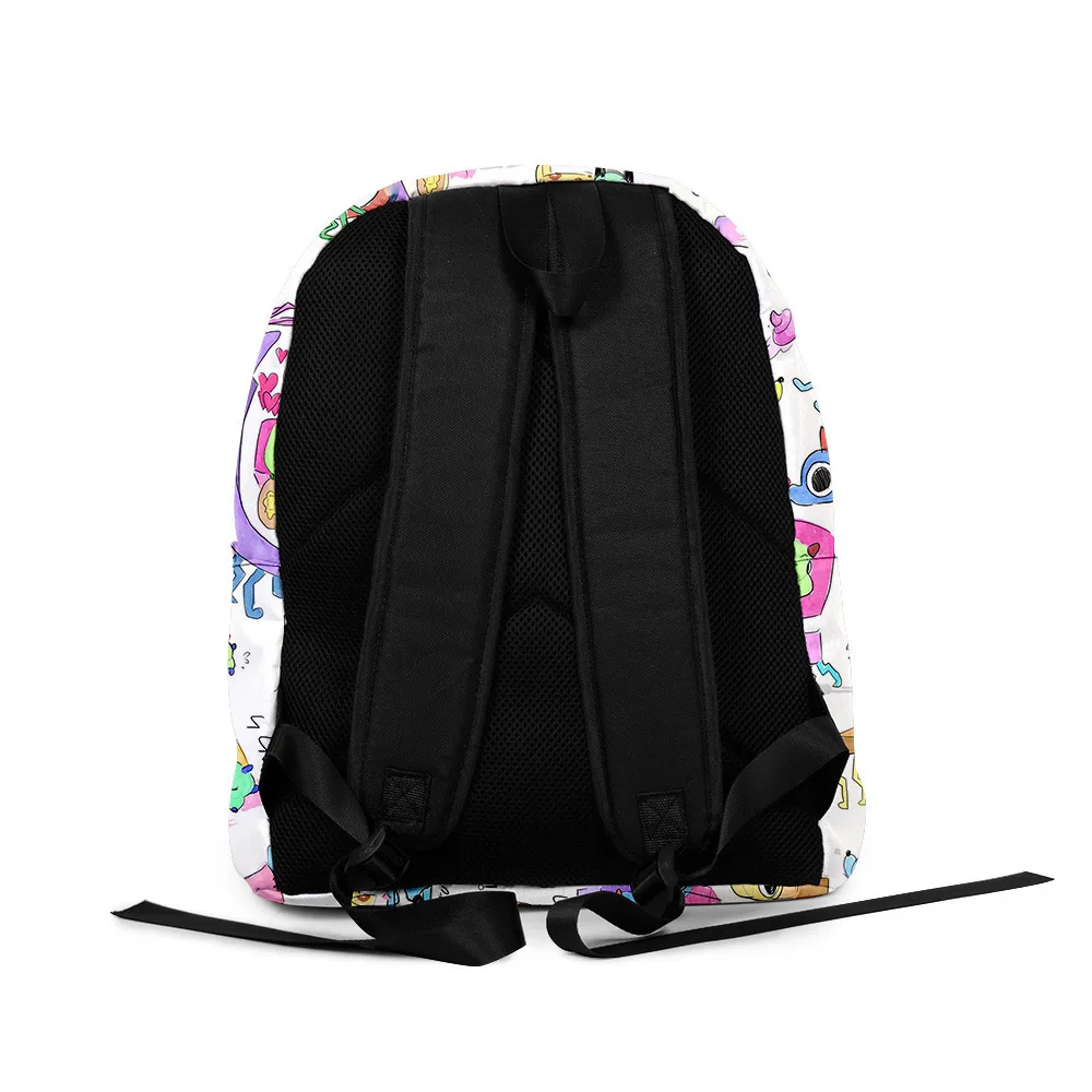 Popular Youthful Harajuku Wobbledogs School Bags Notebook Backpacks 3D Print Oxford Waterproof Key Chain Small Travel Bags