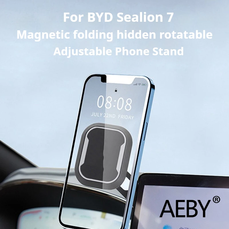 

AEBY For BYD Sealion 7 2024 Magnetic Phone Holder for the Rear of the Center Console Screen, Dashboard Screen Adhesive Mount