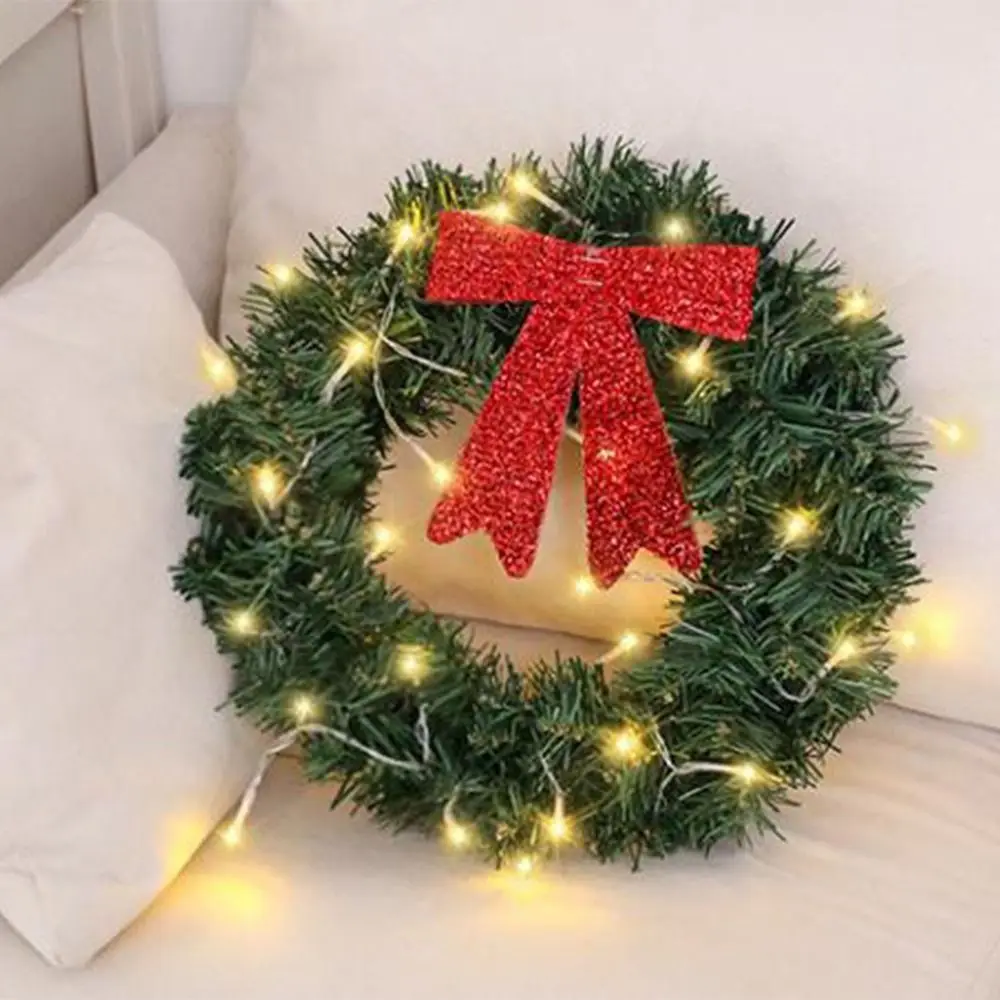 Xmas ของขวัญพวงหรีดคริสต์มาสประดิษฐ์ประณีต 30 ซม./40 ซม.Xmas Tree Garland จําลอง DIY หน้าต่างแขวนตกแต่งบ้านตกแต่ง