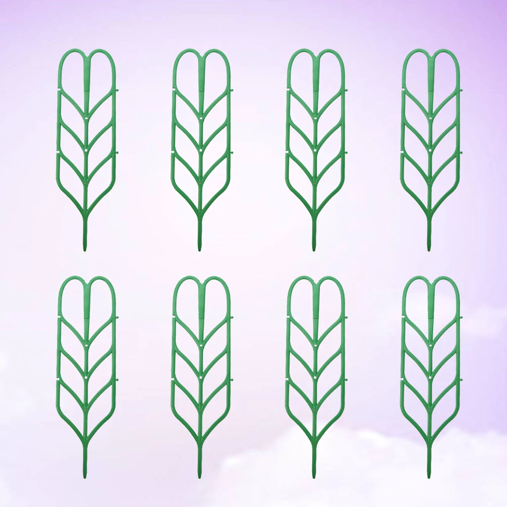 

9 pcs Garden Trellis Leaf Shape Potted Plant Support For Climbing Vegetables Vines Tomato Plants Tall Metal Netting Pp Material