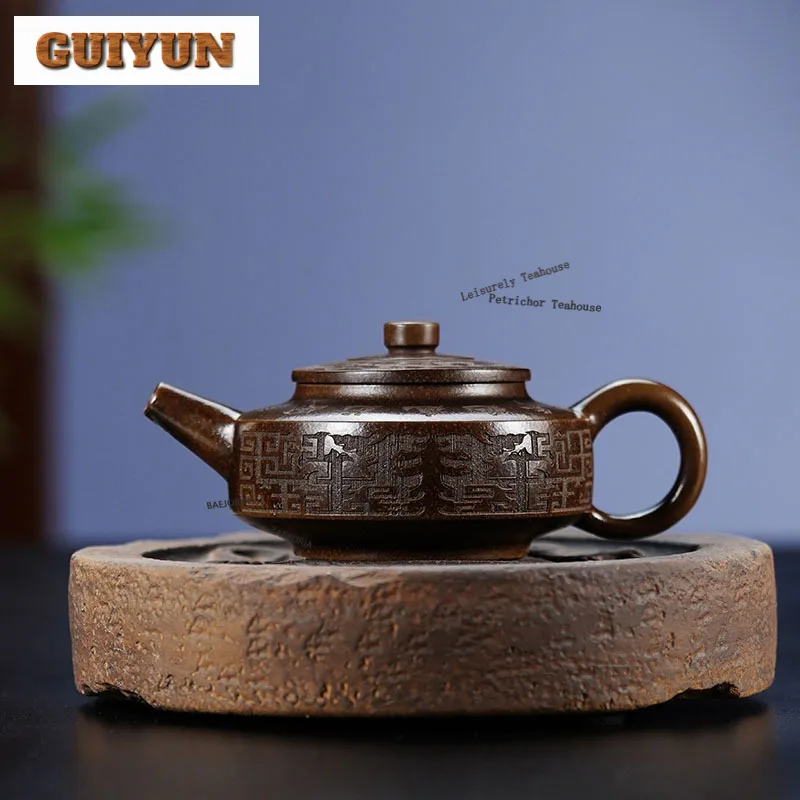 300ml Boutique Yixing Purple Clay Teapots Handmade Weekly Count Pot Raw Ore High Temperature Roasting Mud Kettle Zisha Tea Set