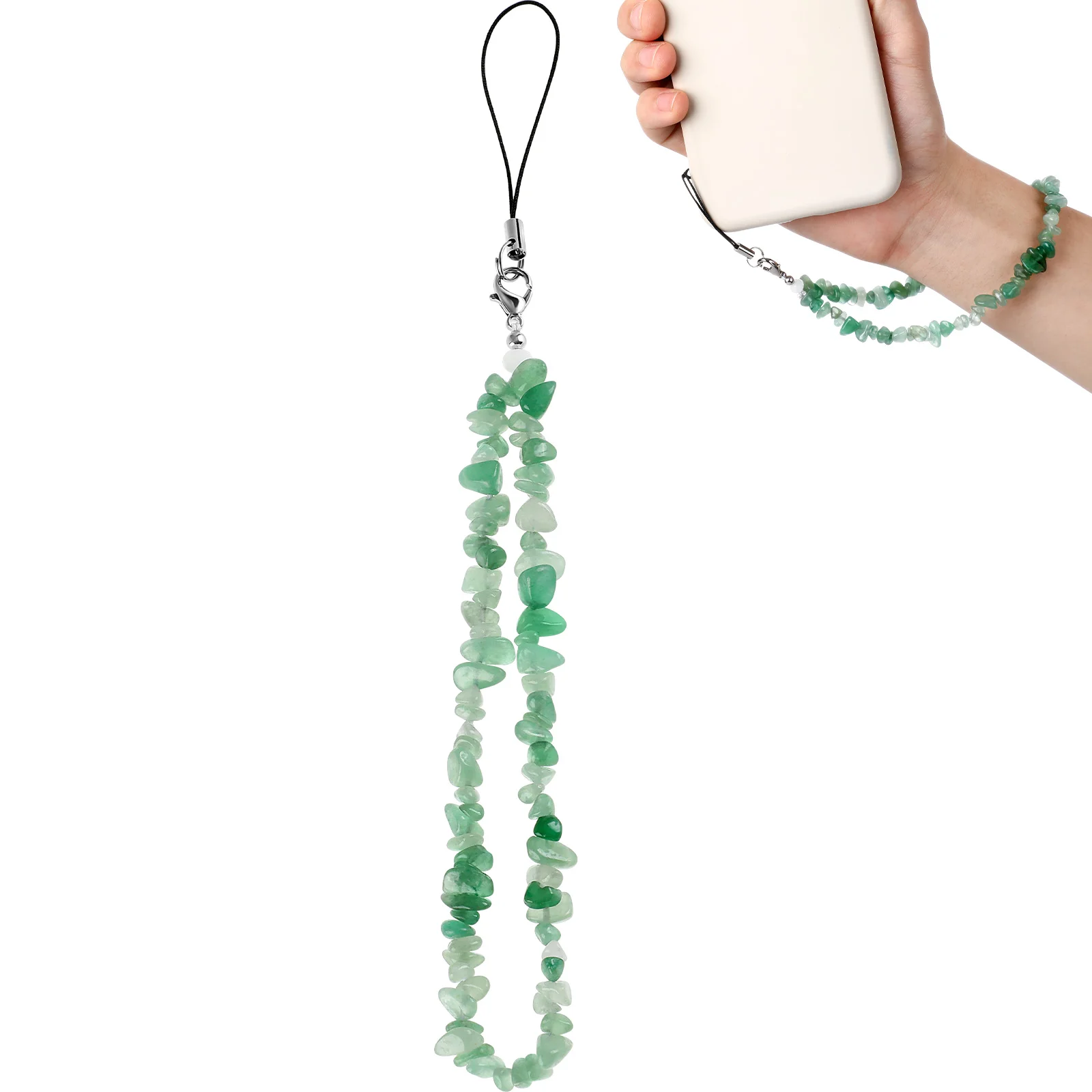 Crystal Phone Lanyard Wrist Straps Beaded Mobile Chain Pendant Cellphone for Decorative