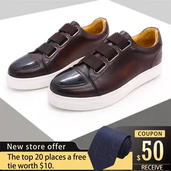 Classic Casual Men's Leather Shoes Luxury Fashion Designer Men's Shoes Comfortable Flats Party Shoes Men Crazy Party Shoes