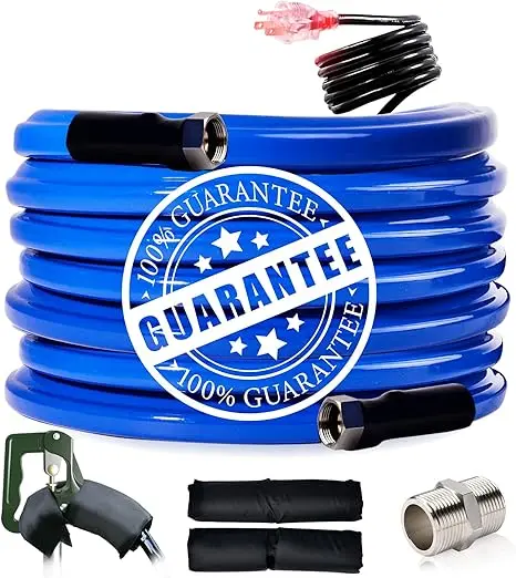 15FT Heated Water Hose for RV,-45 ℉ Antifreeze Heated Drinking Garden Water Hose，Electrically Heated Garden Hoses, Rv Accessorie