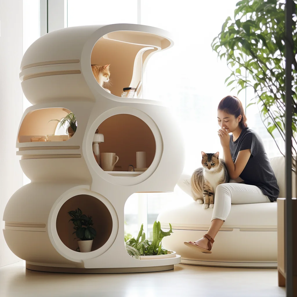 struttura da arrampicata nido foro per albero stampa 3D stampaggio integrato villa Wangshe forniture per animali domestici casetta per gatti multistrato