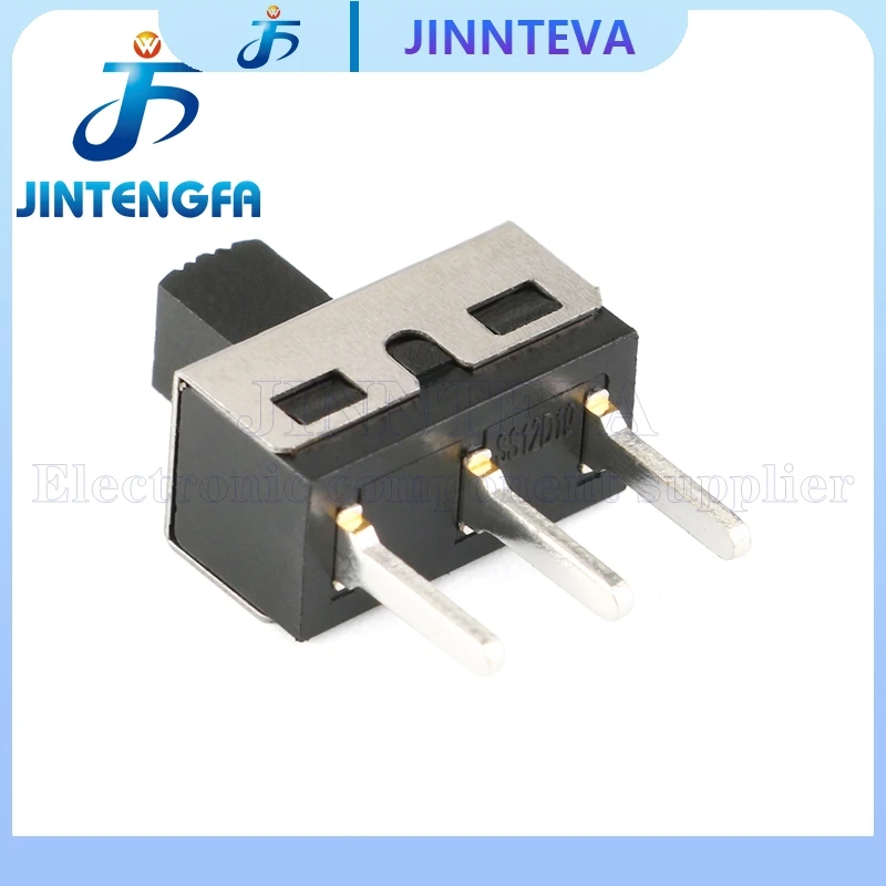10PCS/Lot SS12D10 SS12D11 Toggle Switch 3Pins Straight Feet 1P2T Handle High 5mm Spacing Of 4.7mm 3A 250V SS12D10G5 90° 180°