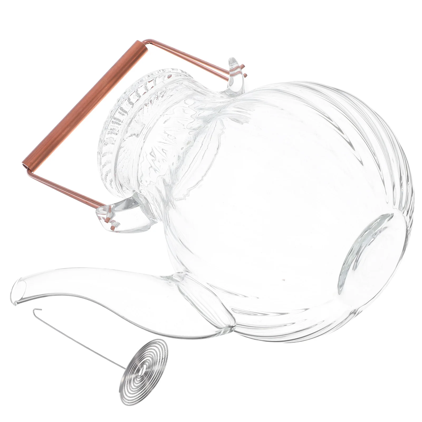 

Термостойкий стеклянный чайник, прозрачный медный чайник большой емкости, простой элегантный дизайн, нагревательный горшок для плиты для домашнего использования