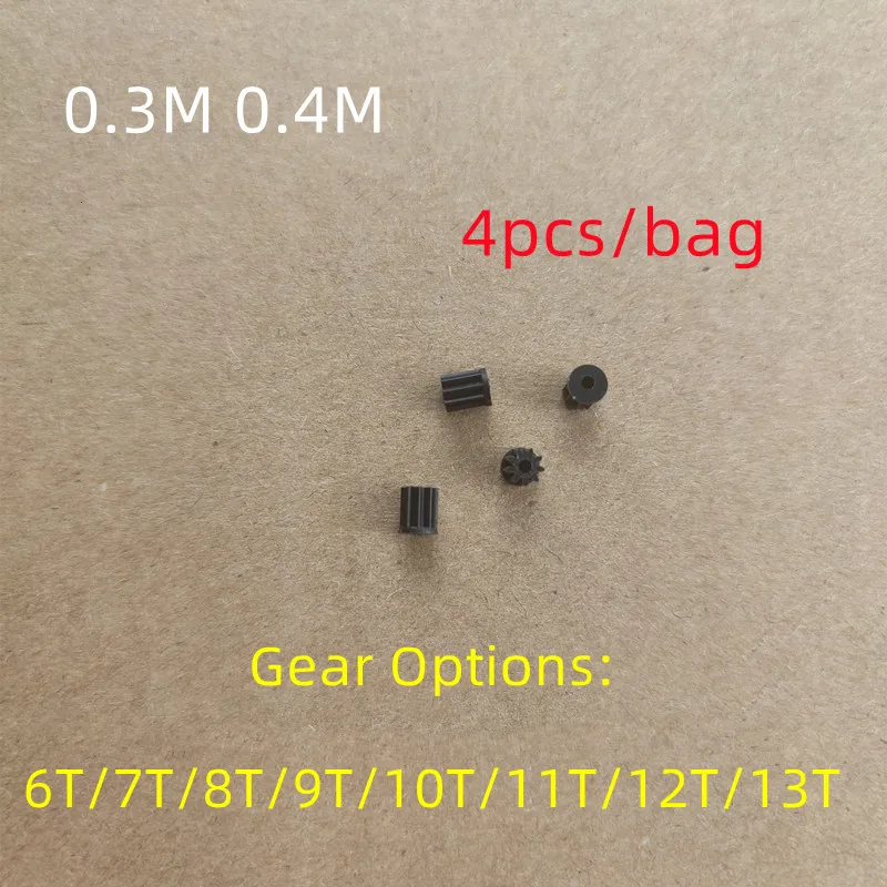 4pcs/bag Plastic Motor Gears 6T 7T 8T 9T 10T 11T 12T 13T 0.3M 0.4M R/C Helicopter Quadcopter Drone Gears Model Toys Spare Parts