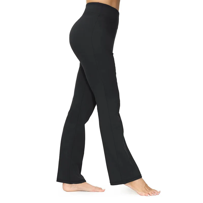 Pantalon droit Slim taille régulière pour femmes, confortable, amincissant, solide, noir, respirant, pour le bureau, 2025