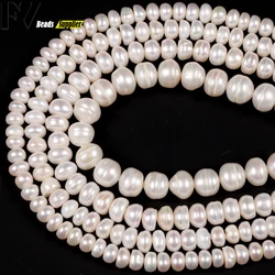 Natural Freshwater Pearl Beads High Quality Flat Round Real Pearls Beads For Jewelry Making DIY Women Bracelet Necklace Earrings