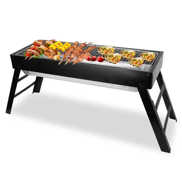 

Складной угольный гриль-барбекю, нержавеющая сталь, портативная столешница для кемпинга, пикника, отдыха на природе