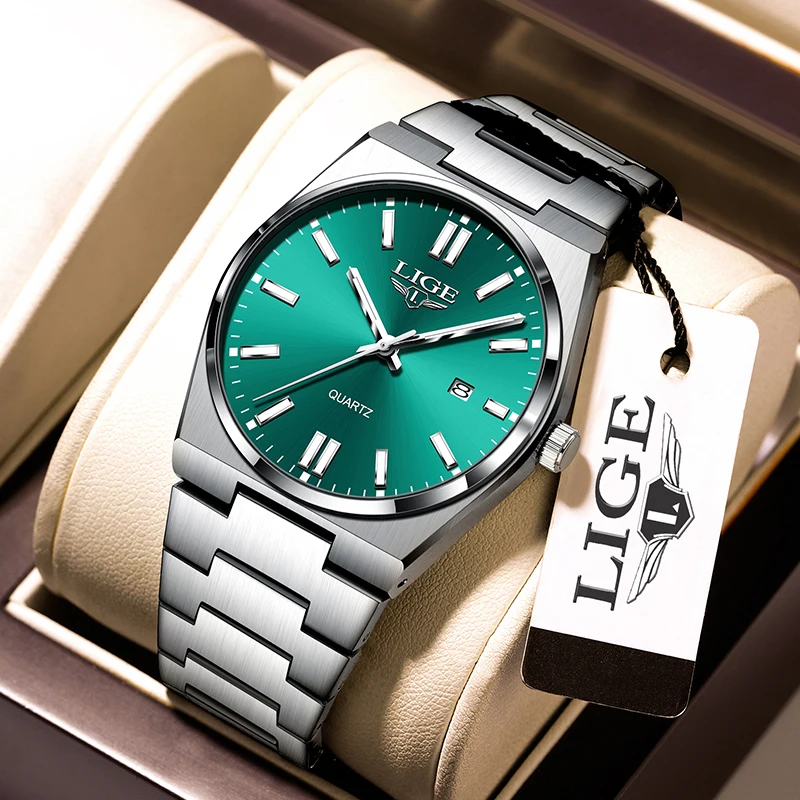 New LIGE Fashion Luxury Quartz Men\'s Watches Gentleman Business Simple Man Watch Casual Stainless Waterproof Luminous Wristwatch