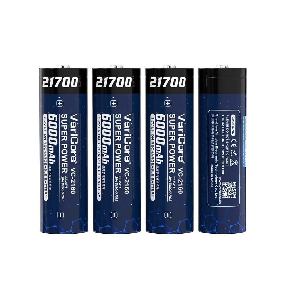 VariCore 21700 6000 мА 3,7 В литий-ионная аккумуляторная батарея для сильного света, фонарик, наушники, камера, микрофон