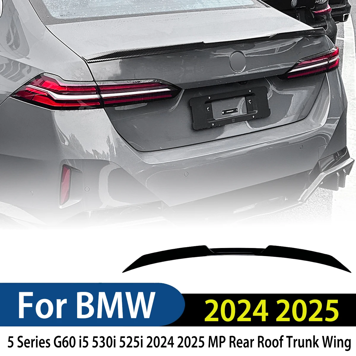 

For BMW 5 Series G60 I5 530i 525i 2024 2025 MP Style Car Rear Roof Trunk Wing Spoiler Diffuser Modification Exterior Tuning
