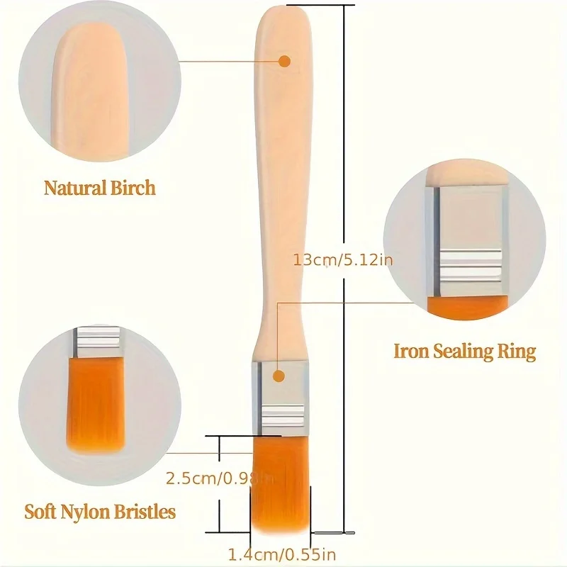 24/48/72 فرش نايلون صغيرة، فرشاة طلاء فنية بمقبض خشبي، فرشاة فنية جدارية من الأكريليك الغواش، أدوات رسم، فرش ذات شعيرات ناعمة #4