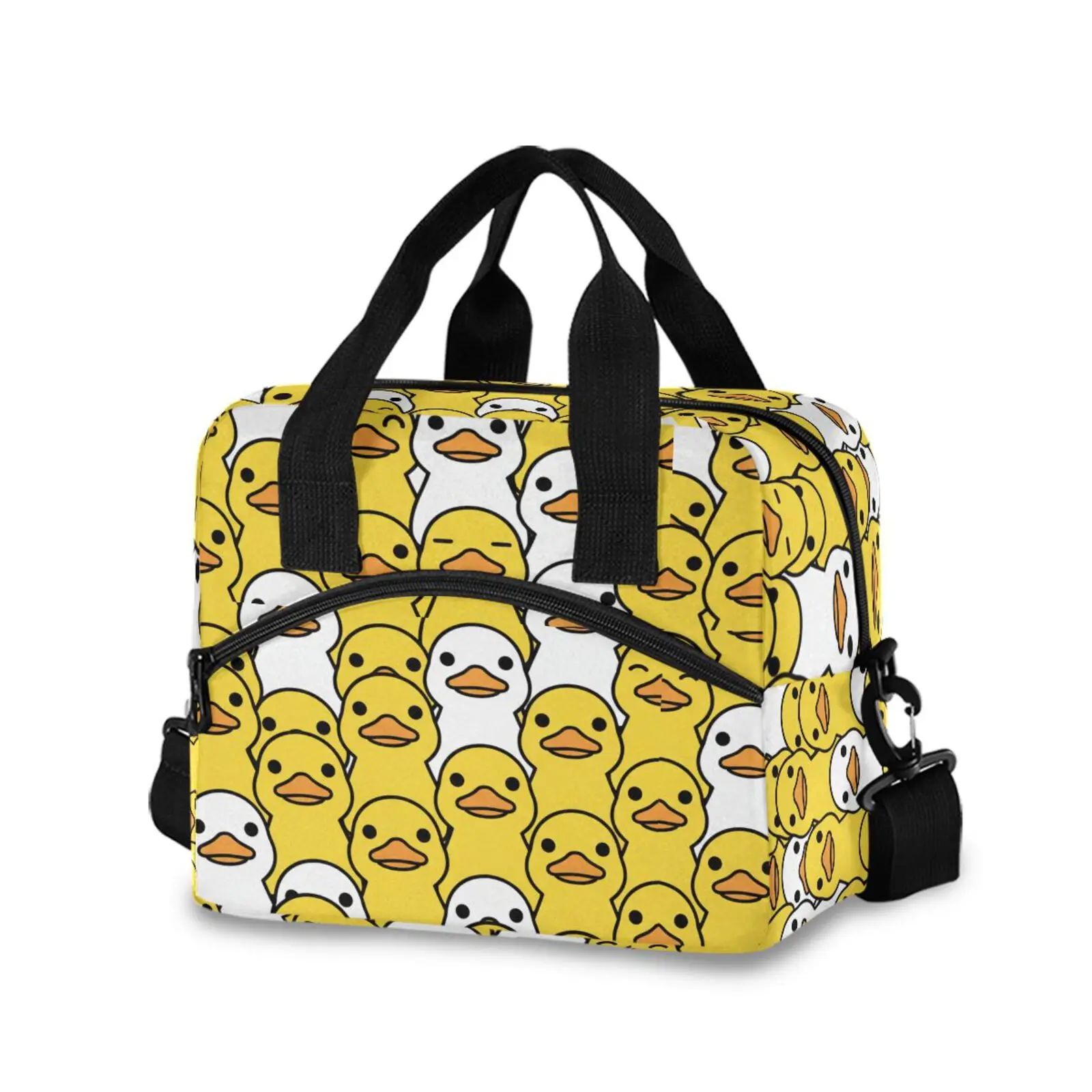 Men Women Insulation Thermal Lunch Bag Fresh Keeping Large rubber duck Printed Tote Box Portable One Shoulder Cooler Bags