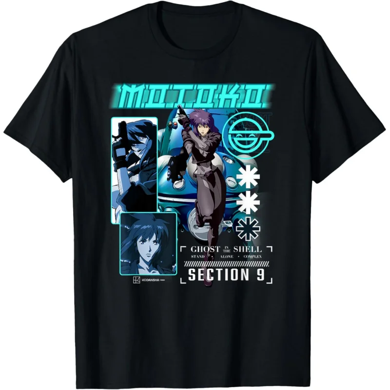 

Ghost in the Shell Cyborg Girl MOTOKO Anime T Shirt 0611 Cyberpunk Tachikoma Graphic Tee Sci-Fi Aesthetic Y2K clothes S-6XL