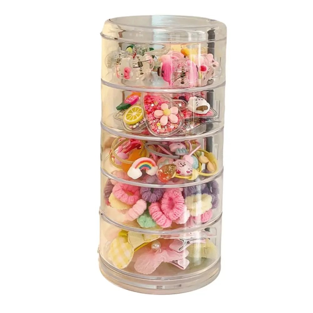 Haarschmuck-Organizer-Box, staubdicht, multifunktional, drehbare Aufbewahrungsbox, Aufbewahrungskoffer für Kopfbedeckungen – Detail 2
