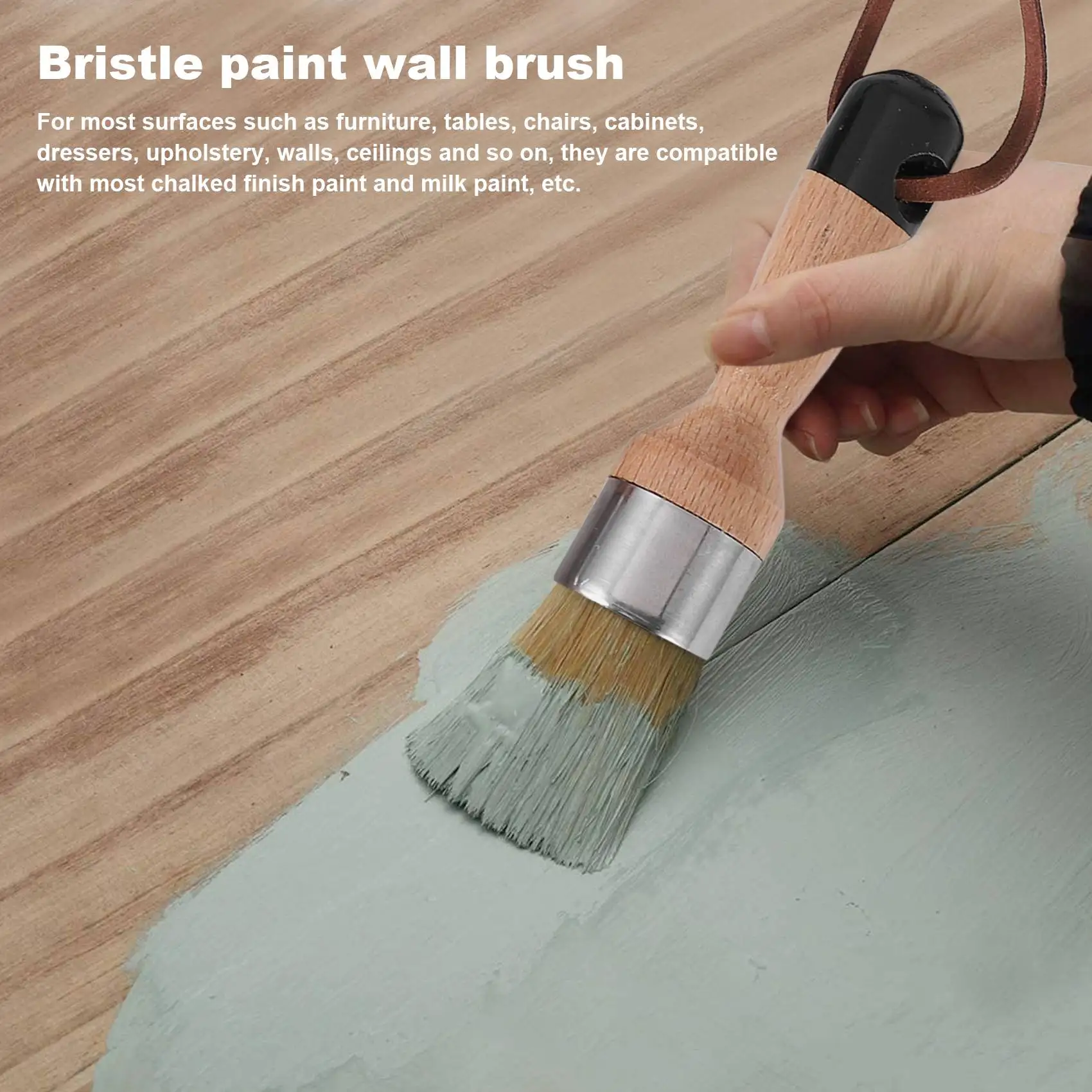 AS94-3Pack Pennelli per gesso e cera Pennelli per stencil in setole per mobili in legno Decorazione della parete di casa
