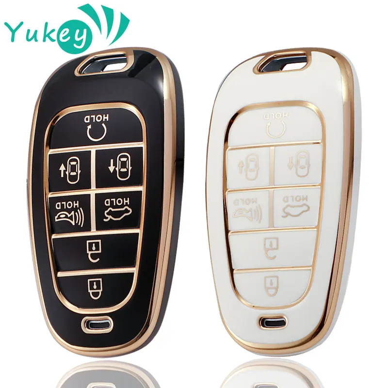 7 Buttons TPU Car Key Case Cover for Hyundai Sonata Sel Ev 6 Ev 8 IONIQ 5 NEXO Tucson Sonata 2020 Grandeur 2020 Sonata Limited