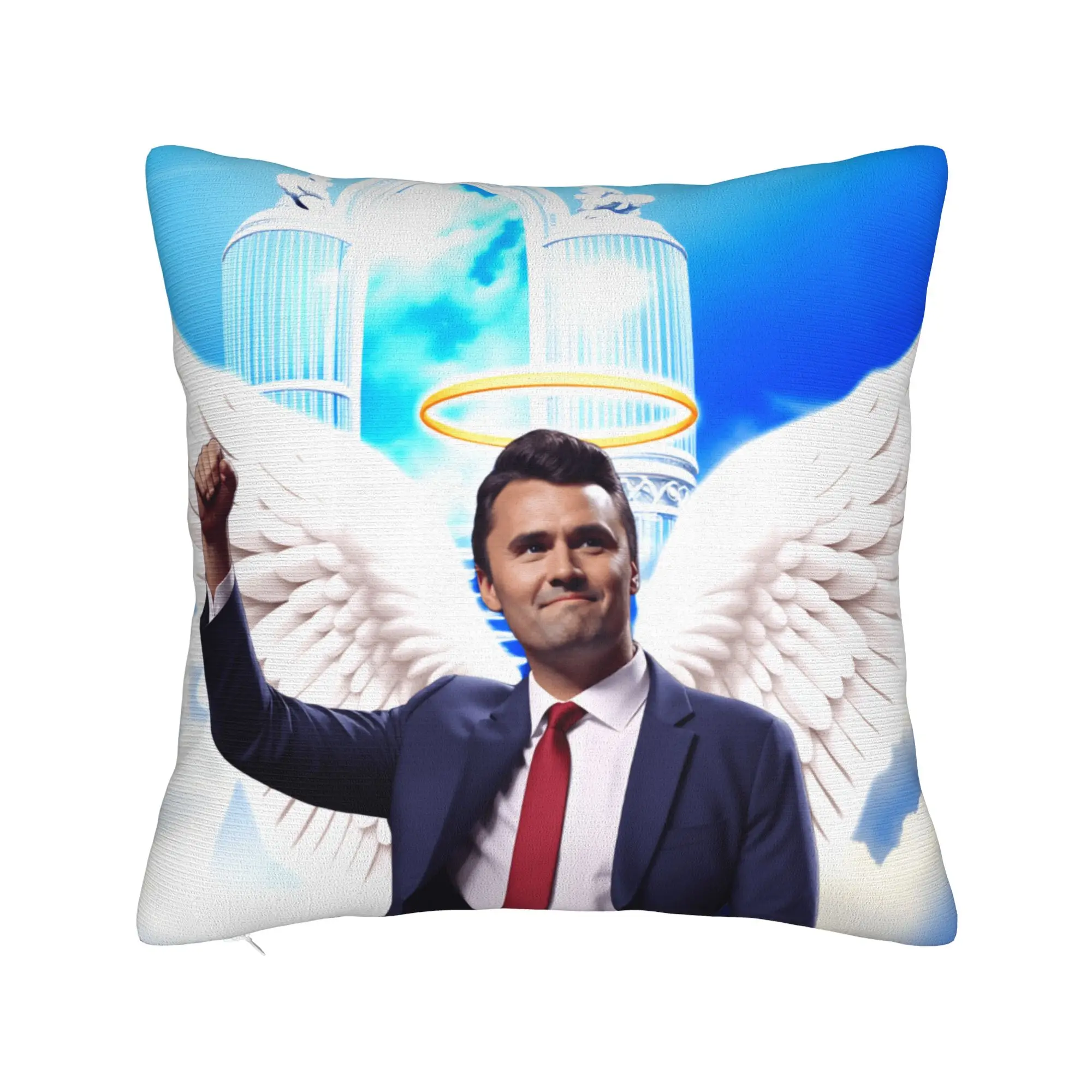 

Charlie Kirk Angelic Advocate Pillow Case Soft Pillow Cover For Sofa Home Decor Funny Pillowcases