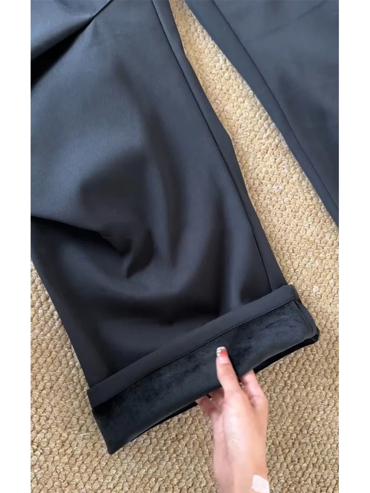 

Thiened Fce мужские осенне-зимние прямые брюки плиссированные утягивающие брюки Cleanfit American Sle повседневные брюки