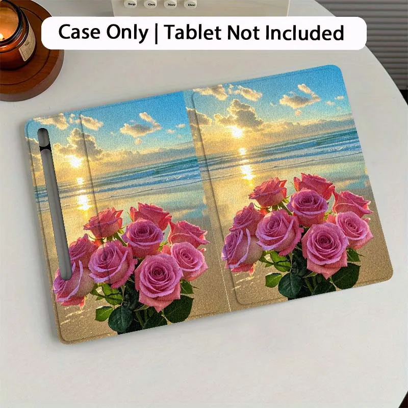 

Чехол для планшета с рисунком розы для Samsung Galaxy Tab S7 S8 S9 S10 FE Plus 12,4 13,1 дюймов