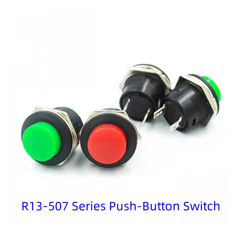 2PCS/LOT R13-507 Series Push-Button Switch 16MM Self-Reset Push-Button Switch Round Non-Self-Locking Push-Button Switch