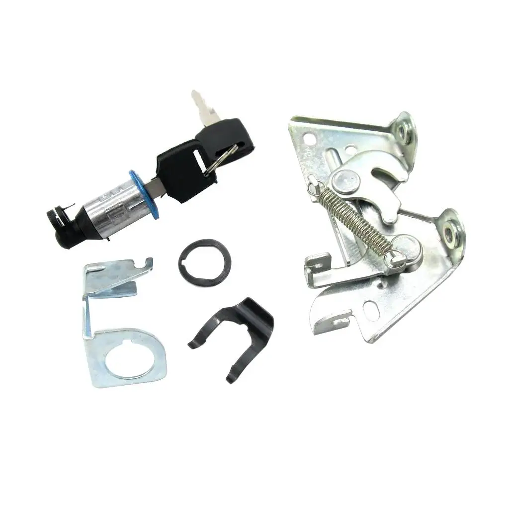 Iron Motorcycle Seat Lock with Installation Accessories Replacement Latch Plate for Chopper Motorcycle Bench Upgrade