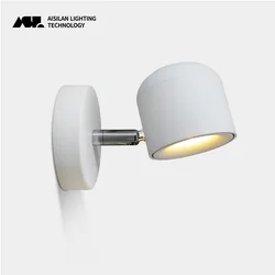 Aisilan-Dimmable Lâmpada de parede LED com ângulo ajustável, luz de leitura moderna, abajur, corpo alumínio, COB Chip