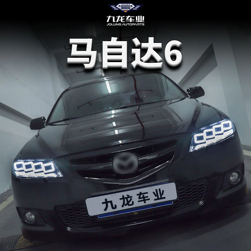 كشافات أمامية كاملة للتدفق الديناميكي LED ترقية مجموعة مصابيح الأمامية Bugatti ضوء الرأس لمازدا 6