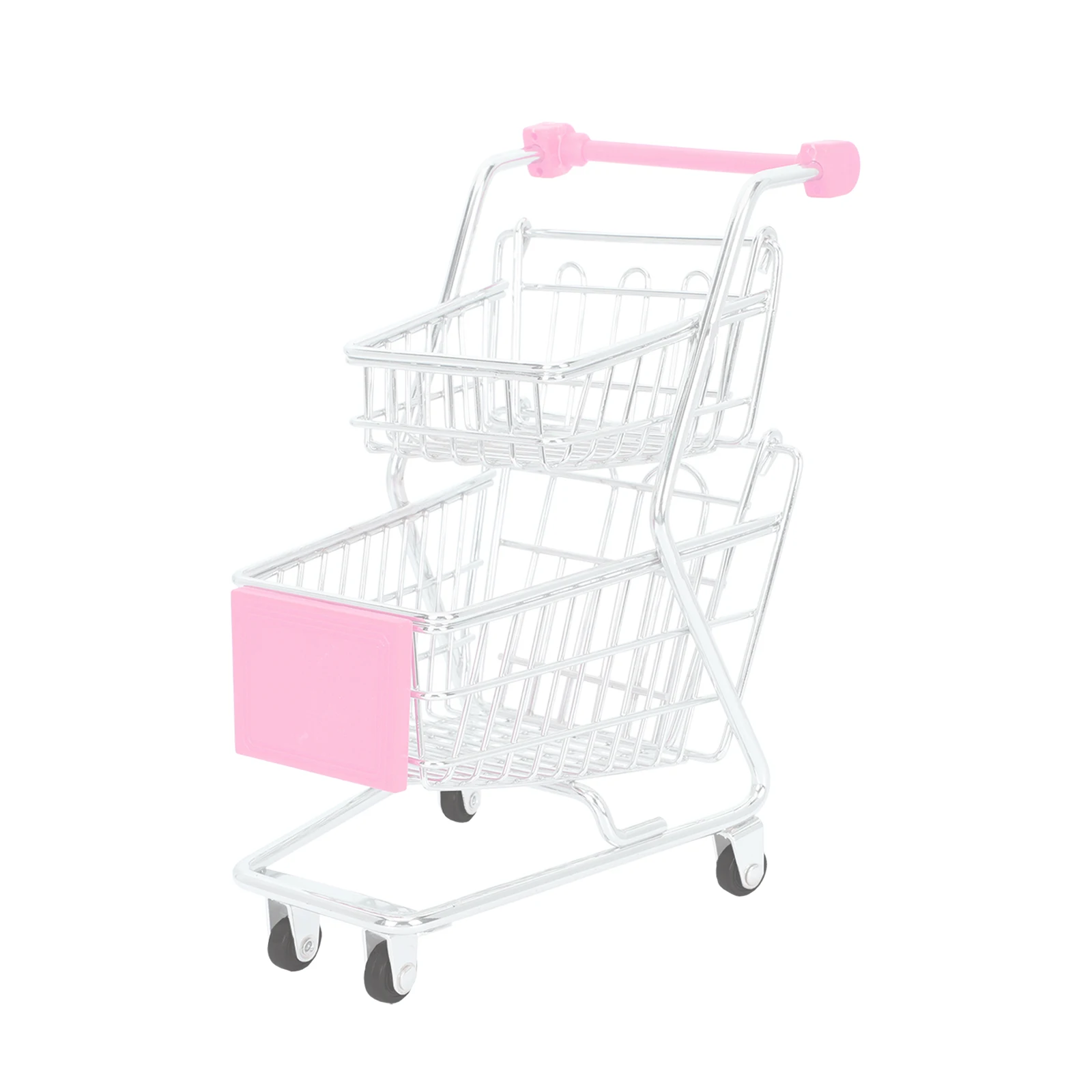 

Mini Trolley Shopping Cart Abs Material Supermarket Handcart Decor Child Dining Room Table Fried Food Holder Snack Basket Mini