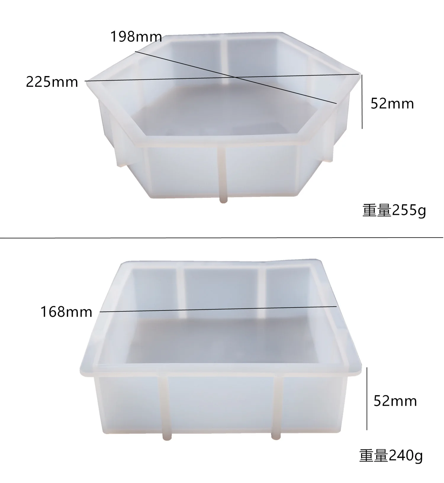 DIY Kristal Silikon Cetakan Resin Geometri Kubus Besar Berbentuk Hati Bulat Persegi Panjang Cermin Cetakan Silikon untuk Resin Pengecoran Membuat