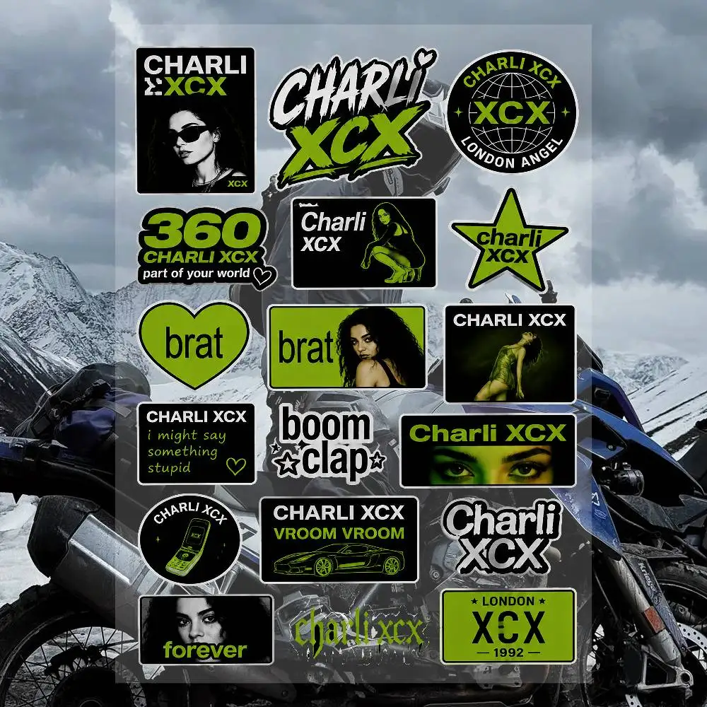 C-Charli XCX Streetwear Brand Stickers Set Waterproof Vinyl Decals For Laptop Helmet Skateboard Motorcycle Car Phone Case