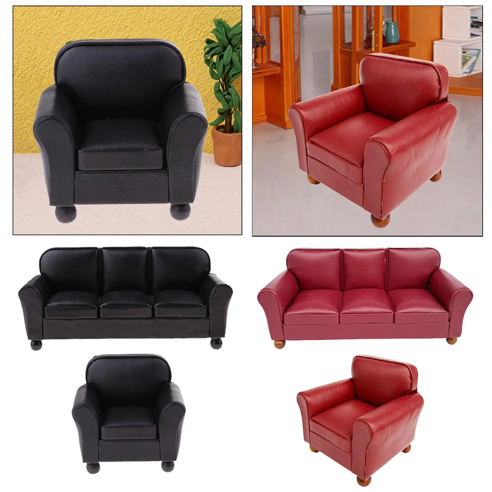 Fournitures de paysages de canapé de maison de poupée 1:12, meubles pour décor de salon et de chambre à coucher